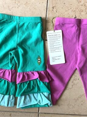 Peekaboo Beans  Toddlers Ruffle Hem Leggings , Fuchsia colored leggings